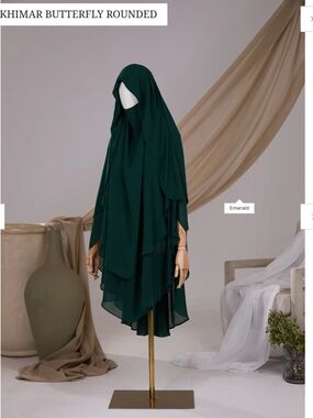 Ayada Emerald Khimar Butterfly Rounded Hijab